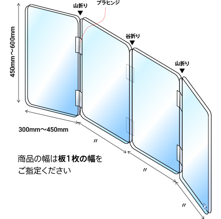 アクリルパーテーションハンディサイズ